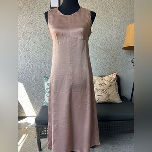 Dries Van Noten Minimalist Champagne Dress 36